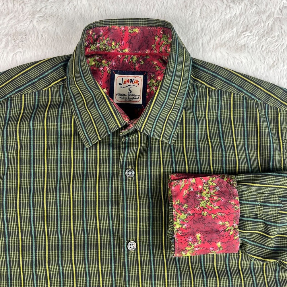J. Garcia Shirt Men's SMALL Green Striped Long Sleeve Button Down Grateful Dead